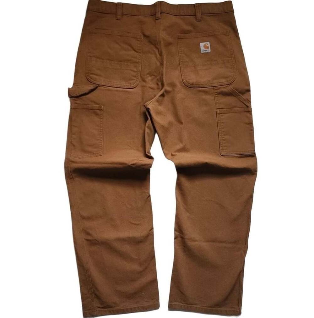 Carhartt Rugged Flex Relaxed Fit Duck Dungaree Pant Size 38x30 Brown Work
